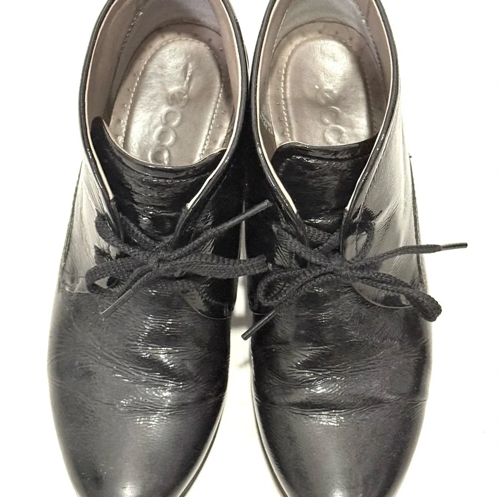 ECCO Sculptured 65 Lace-Up Ankle Boots in black patent‎ leather 7